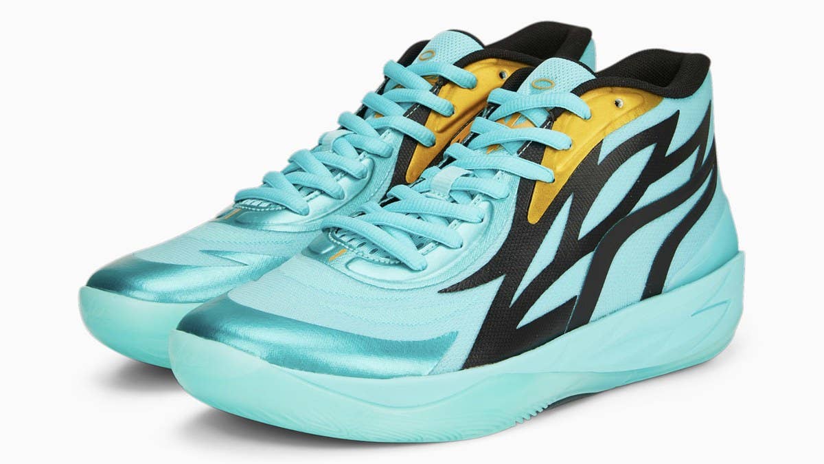 A new 'Honeycomb' colorway of LaMelo Ball's Puma MB.02 signature shoe that's inspired by the Charlotte Hornet's alternate jerseys is releasing in March 2023 .
