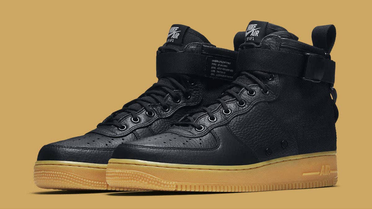 The black and gum Nike SF Air Force 1 Mid