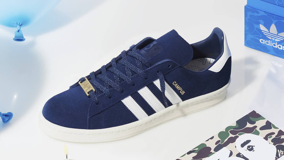 Bape is celebrating its 30th anniversary with a new Adidas Campus dropping in April 2023. Click here for the official release details and a closer look.