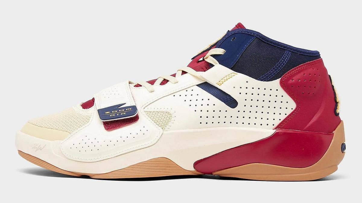 Zion Williamson's second signature shoe, the Jordan Zion 2, arrives in a New Orleans Pelicans-inspired colorway with chenille logo hits and a gum sole.
