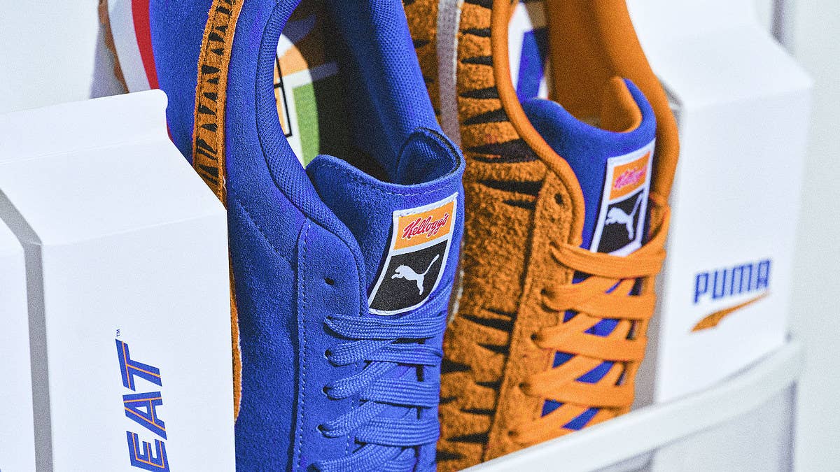 Celebrating 70 years of Tony the Tiger, Kellogg's and Puma are teaming up for a collection of sneakers and apparel inspired by the mascot of Frosted Flakes.