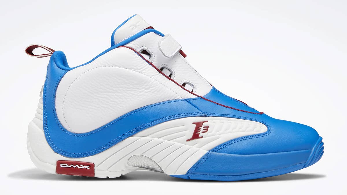 The 'Dynamic Blue' or 'Alternate' Reebok Answer 4 pulls inspiration from the Philadelphia 76ers beloved blue alternate uniforms from the 2001-2002 NBA season.