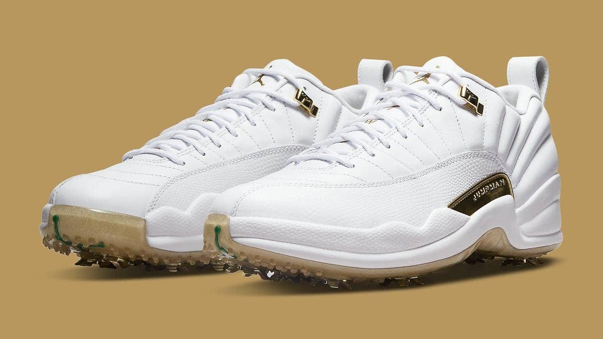 Images of a new 'Metallic Gold' colorway of the Air Jordan 12 Low Golf have surfaced ahead of The Masters. Click here for a detailed look and release info.