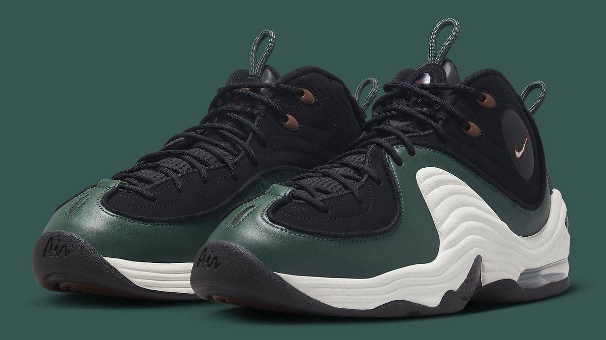 Penny Hardaway's Nike Air Penny 2 is set to release in an all-new 'Faded Spruce' colorway, a patina-like style that pairs black and green together on the upper.