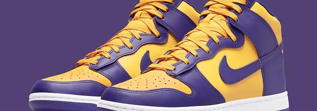 purple and gold dunks