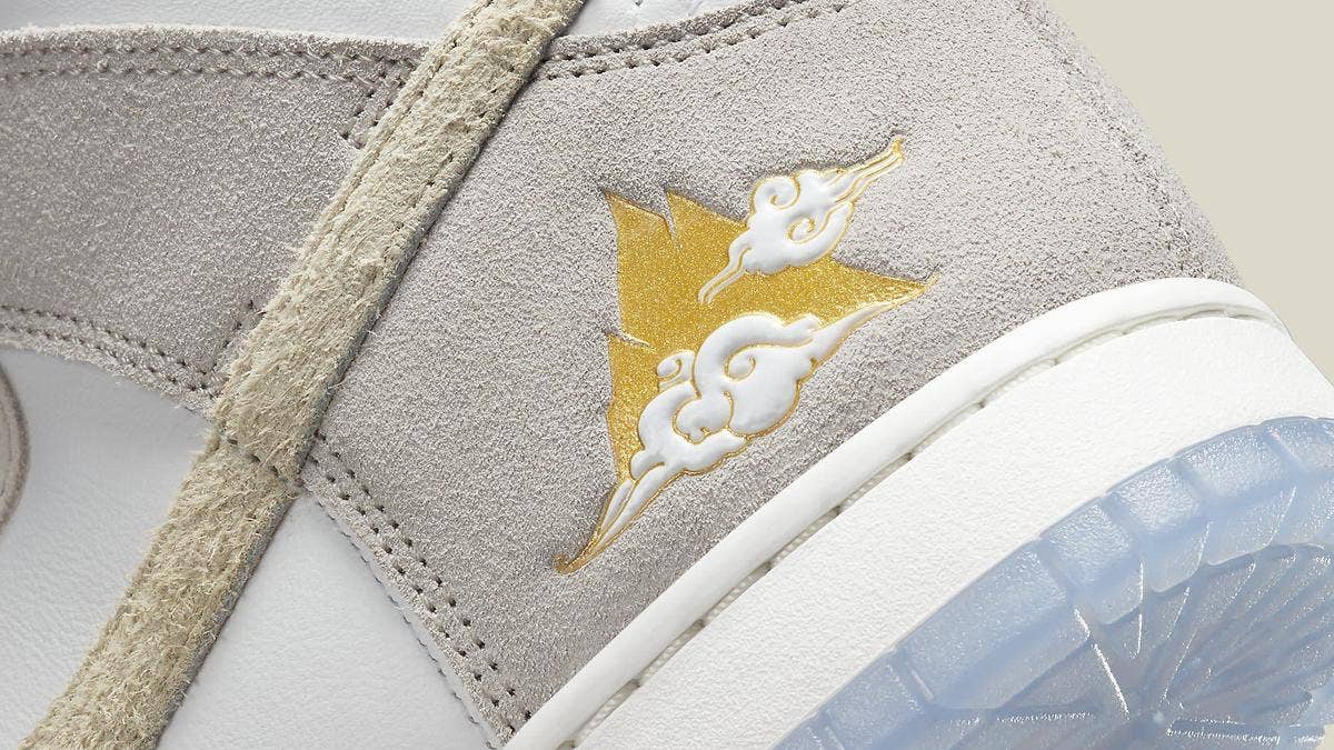 The 'Gold Mountain' Nike Dunk High celebrates San Francisco's Chinatown, one of the largest Chinese communities outside of Asia, with Gold Rush details.
