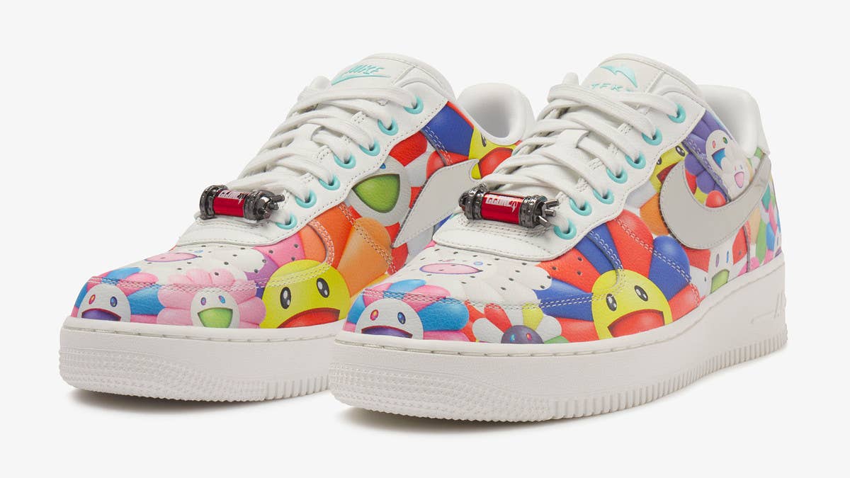 The physical sneakers from the RTFKT x Takashi Murakami x Nike Air Force 1 NFT collection is available now. Click here for the official release details.