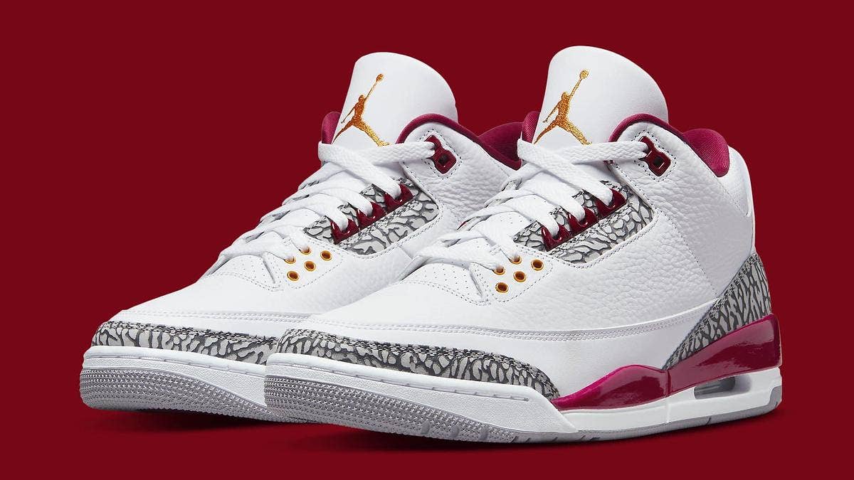 A new 'Cardinal Red' colorway of the Air Jordan 3 is reportedly releasing in February 2022. Click here for a detailed look and the release details.