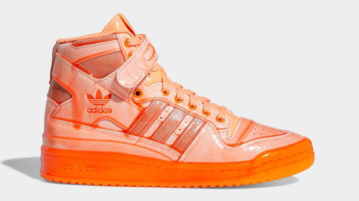 Jeremy Scott has a four-shoe Adidas Forum Hi collaboration and an Adilette Teddy Slide on the way as part of the 'Dip' collection. Find the release info here.