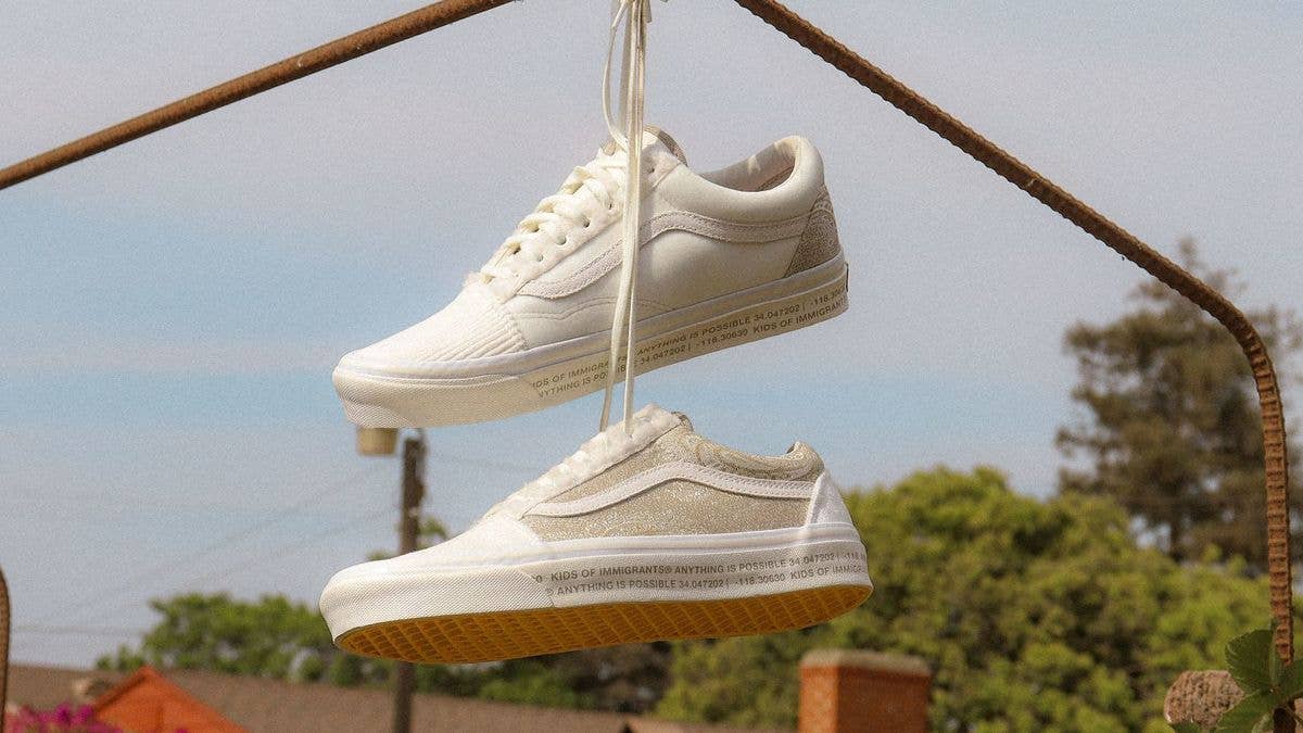 The Los Angeles-based clothing line Kids of Immigrants are dropping a Vans Old Skool collab with the design inspired by its founders' upbringing. 