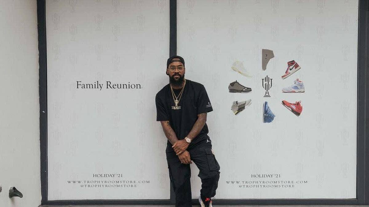 Marcus Jordan is reportedly dropping an Air Jordan 7 collab to celebrate Trophy Room's new physical store opening in Holiday 2021. Find the release info here.