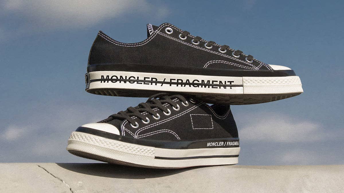 A three-way sneaker collab between Fragment, Moncler, and Converse is dropping in July 2021. Find the official release info and detailed imagery here.