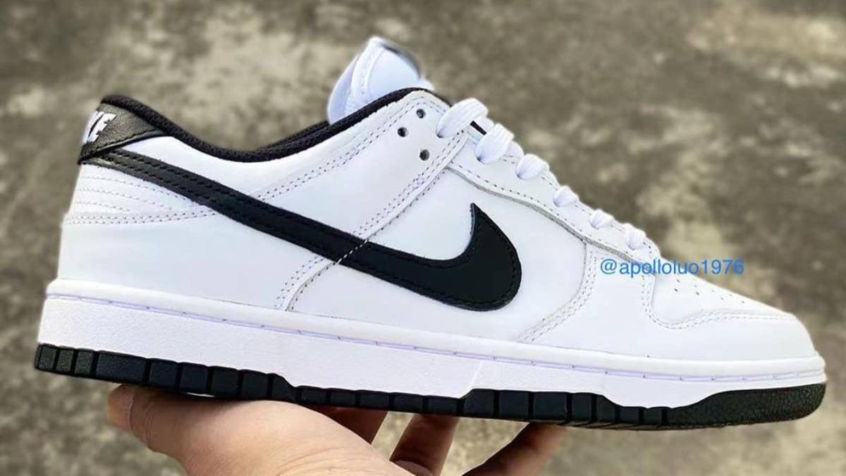 The Nike Dunk Low is release in 2022 in a familiar white/black color scheme with a twist. Click here for a first look and updated release date information. 