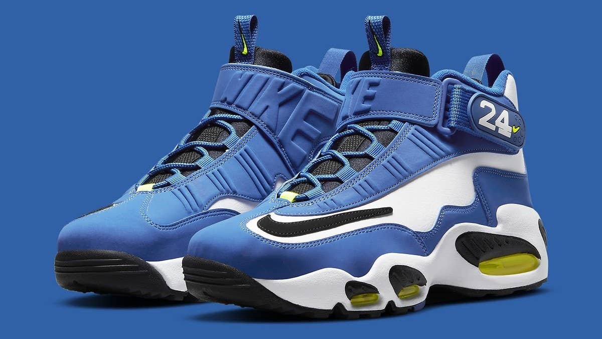 The original 'Varsity Royal' colorway of the Nike Air Griffey Max 1 is returning in May 2021 for the shoe's 25th birthday. Click here for the release details.