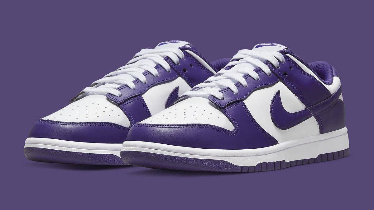 A new 'Court Purple' colorway of the Nike Dunk Low is slated to release in May 2022. Click here for an official look and the official release info.