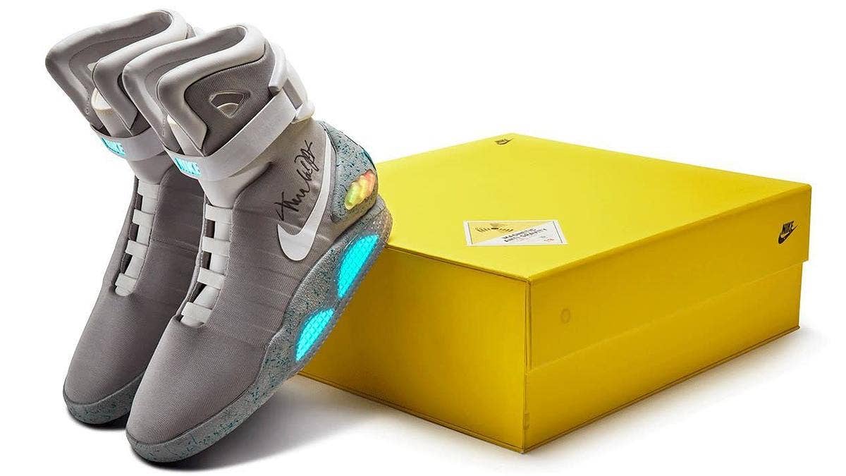 Sotheby's is auctioning off a pair of the 2011 Nike Mag as part of its 'The Future is Back' lot that's signed by Michael J. Fox. Click here to learn more.