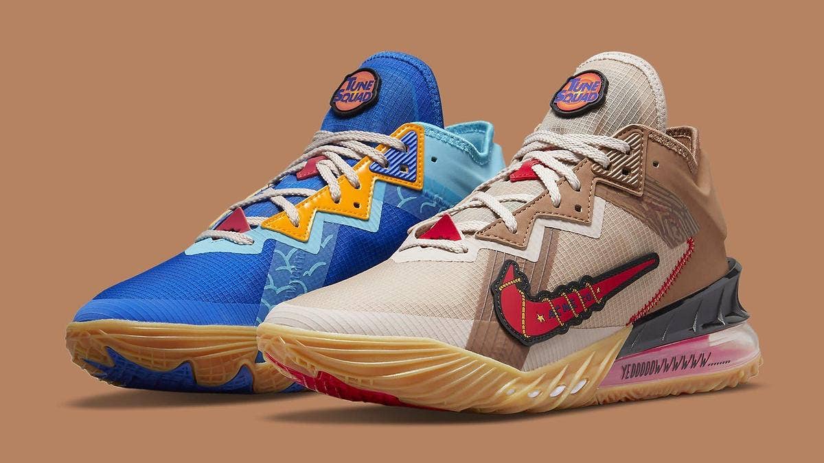 The iconic Looney Tunes characters of Wile E. Coyote and Road Runner inspire a new Nike LeBron 18 Low style dropping in July 2021. Find the release info here.
