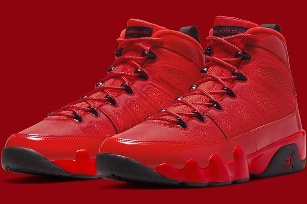 Jordan 9s red store and black