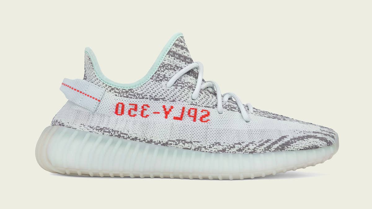 The popular Adidas Yeezy Boost 350 V2 in the 'Blue Tint' colorway is restocking in January 2022. Click here for the official release details.