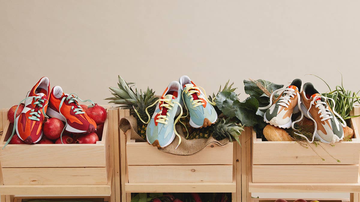 Todd Snyder references New York City's farmer's markets for his latest New Balance 327 collection, which drops in July 2021. Here's how to get a pair.