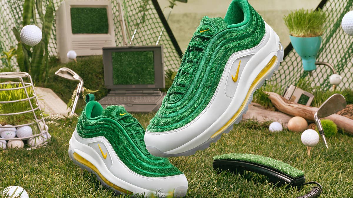 Nike's latest iteration of the Air Max 97 Golf draws inspiration from the golf course's green turf. Click here to learn more.