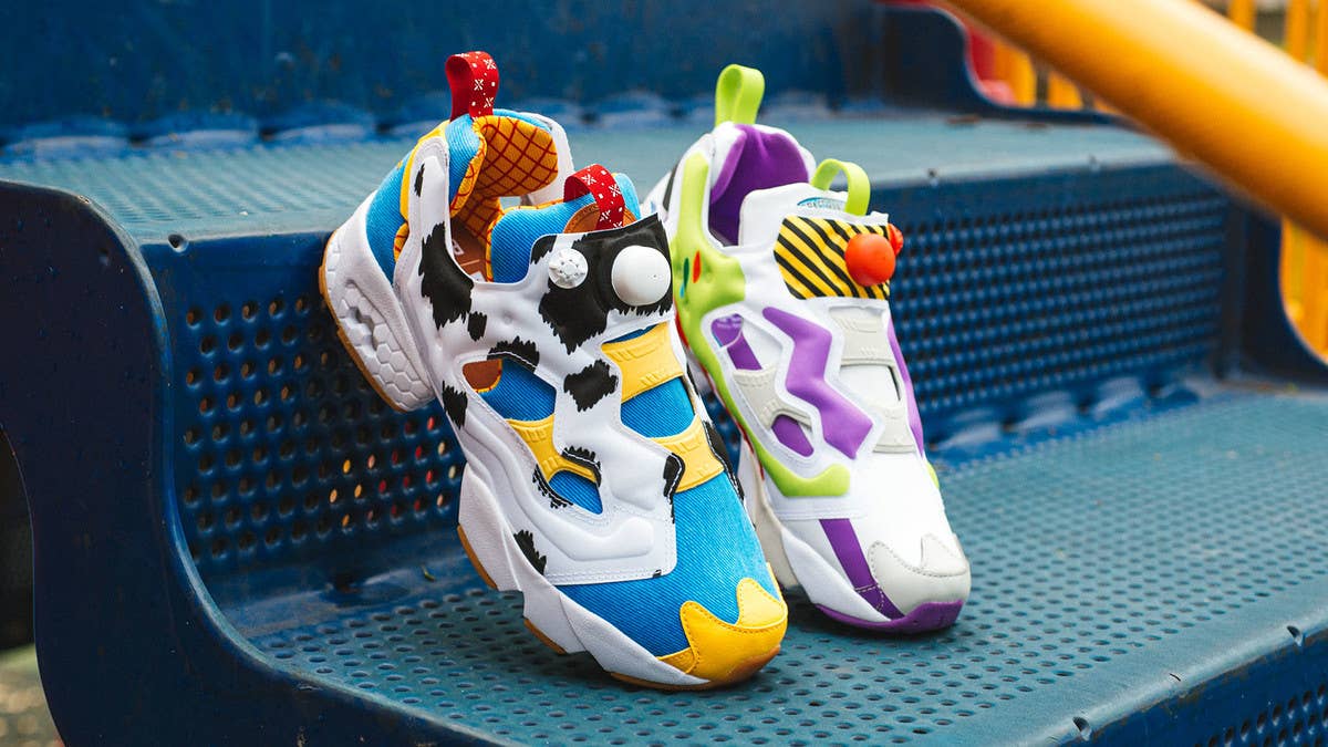 Bait's latest Reebok Instapump Fury collab is a mismatched style donning color schemes inspired by Disney's Buzz Lightyear and Woody. Click here for more.