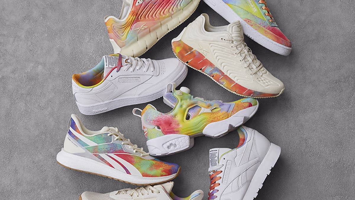 Reebok is celebrating 2020's Pride Month with a new 'All Types of Love' multi-sneaker collection releasing in May 2020. Click here to learn more.