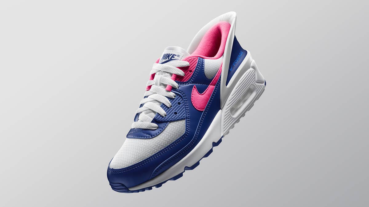 A look at how the design of the Nike Air Max 90 FlyEase pays respect to the OG version of the sneaker. Find out more insight from designers here.