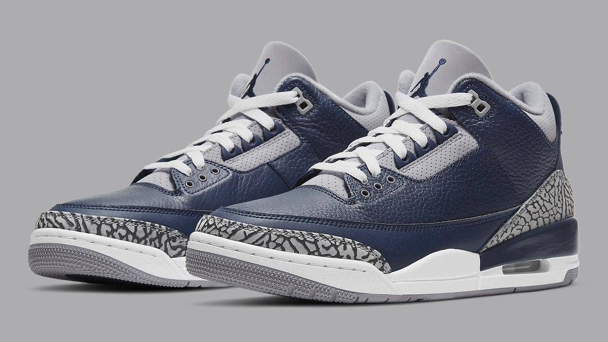 A first look at the 'Midnight Navy' Air Jordan 3 Retro has surfaced, with the shoe slated to release in January 2021. Click here to learn more.