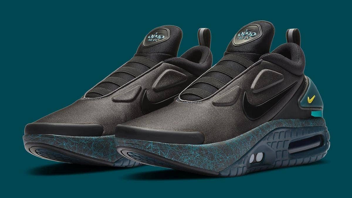 Nike is set to release its power lacing Adapt Automax in an 'Anthracite' colorway complemented by hits of green and yellow in June 2020.