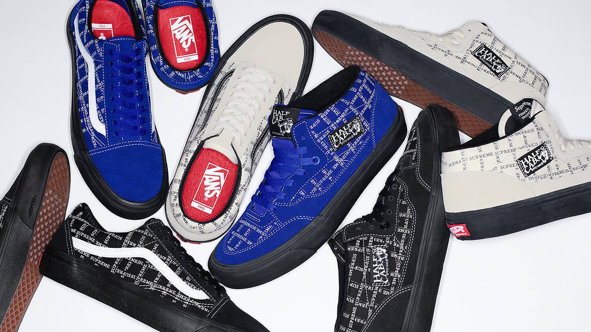 Supreme is collaborating with Vans for its Fall/Winter 2020 season featuring new colorways of the Half Cab Pro and Old Skool Pro.