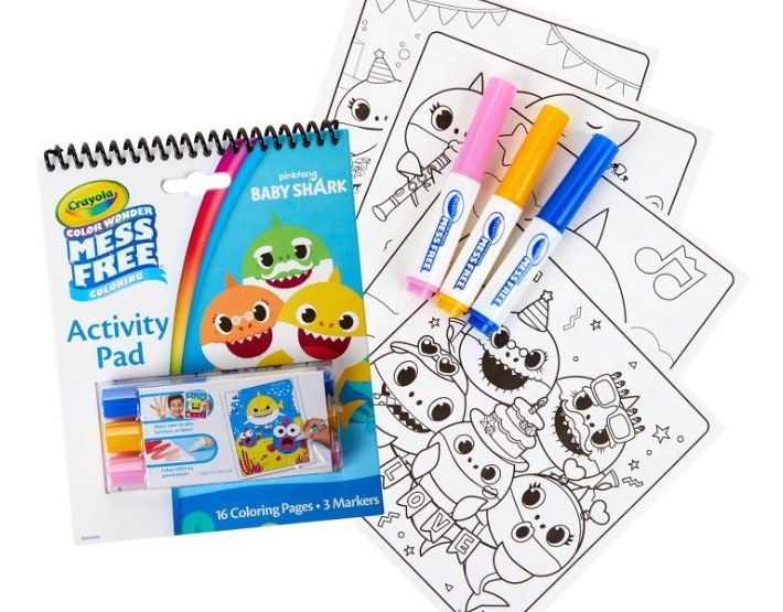 A Baby Shark–themed coloring book