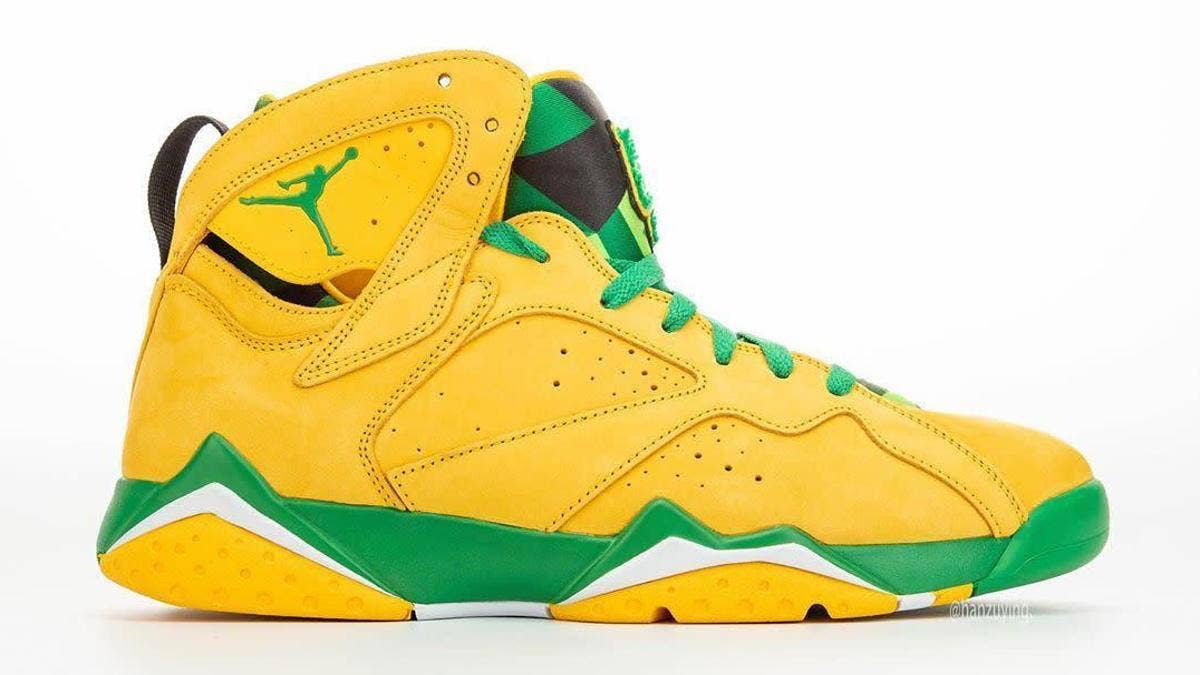An ultra-rare 'Oregon Ducks' Air Jordan 7 PE has surfaced, which is expected to be limited to only 400 pairs in existence. Here's a first look.