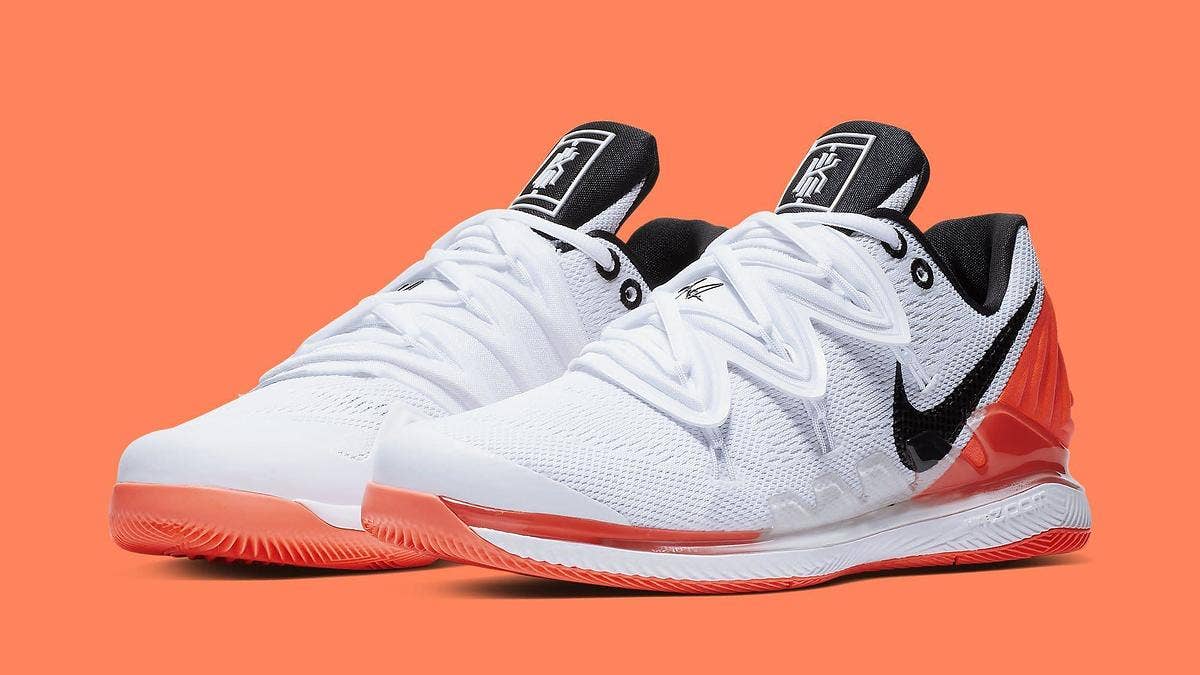 Official images have been revealed for the upcoming Kyrie Irving x Nick Kyrgios NikeCourt Vapor X 'Kyrie 5' that will be worn by Kyrgios in the Australian Open.