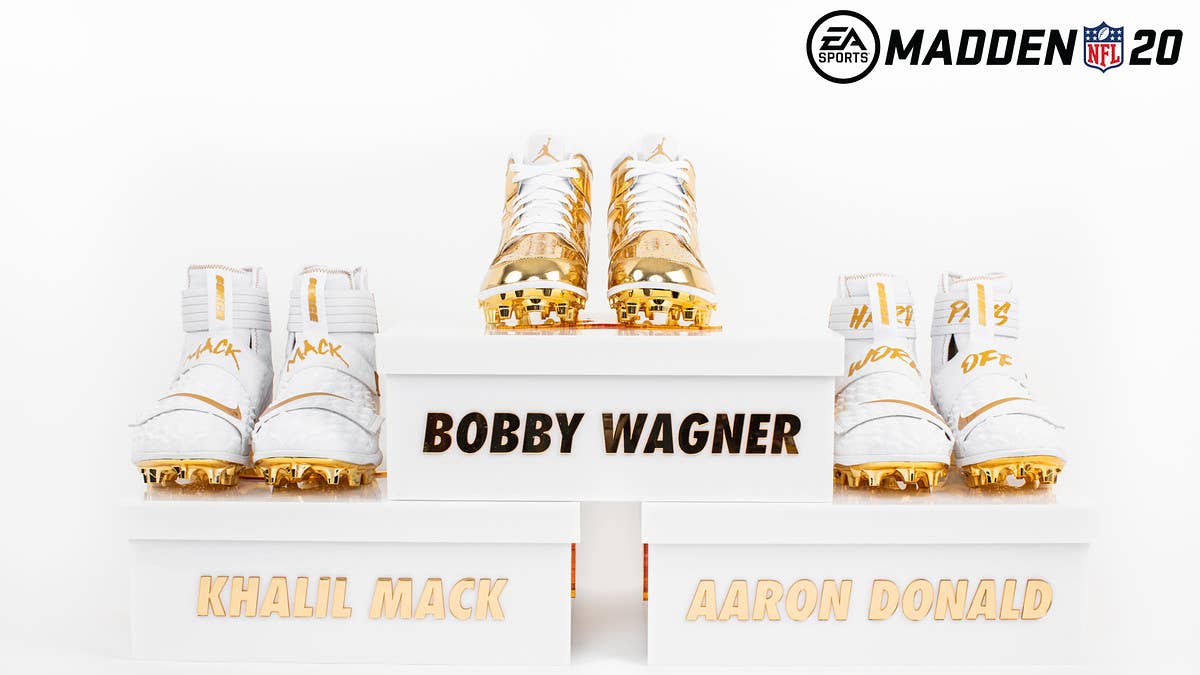 Nike and EA Sports gifts its newest members of the Madden NFL 20 99 Club custom gold cleats ahead of the video game's launch.