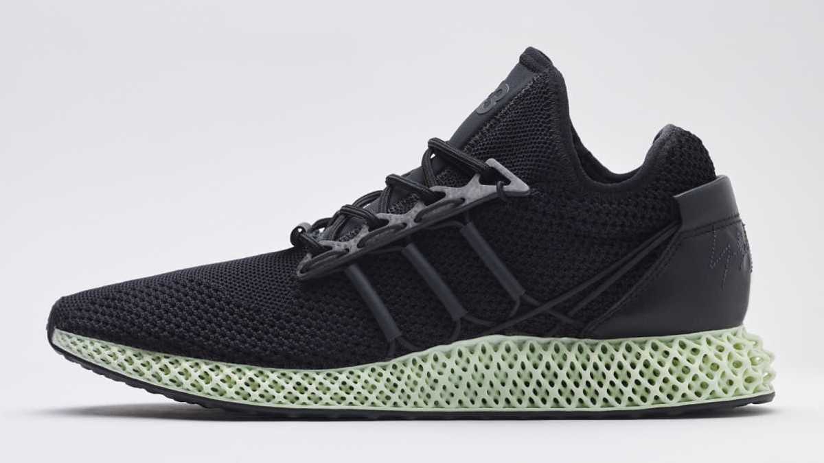 Fashionable and functional, the latest version of the Adidas Y-3 Runner 4D features Primeknit construction, a corded lockdown support system and 4D printed midsole.