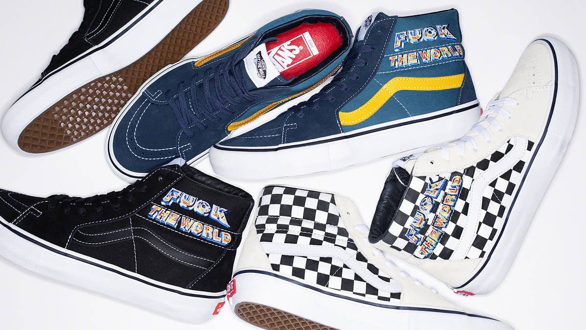 Supreme taps longtime collaborator Vans to drop their latest 'Fuck the World' collection as part of the streetwear giant's Fall/Winter 2019 season.