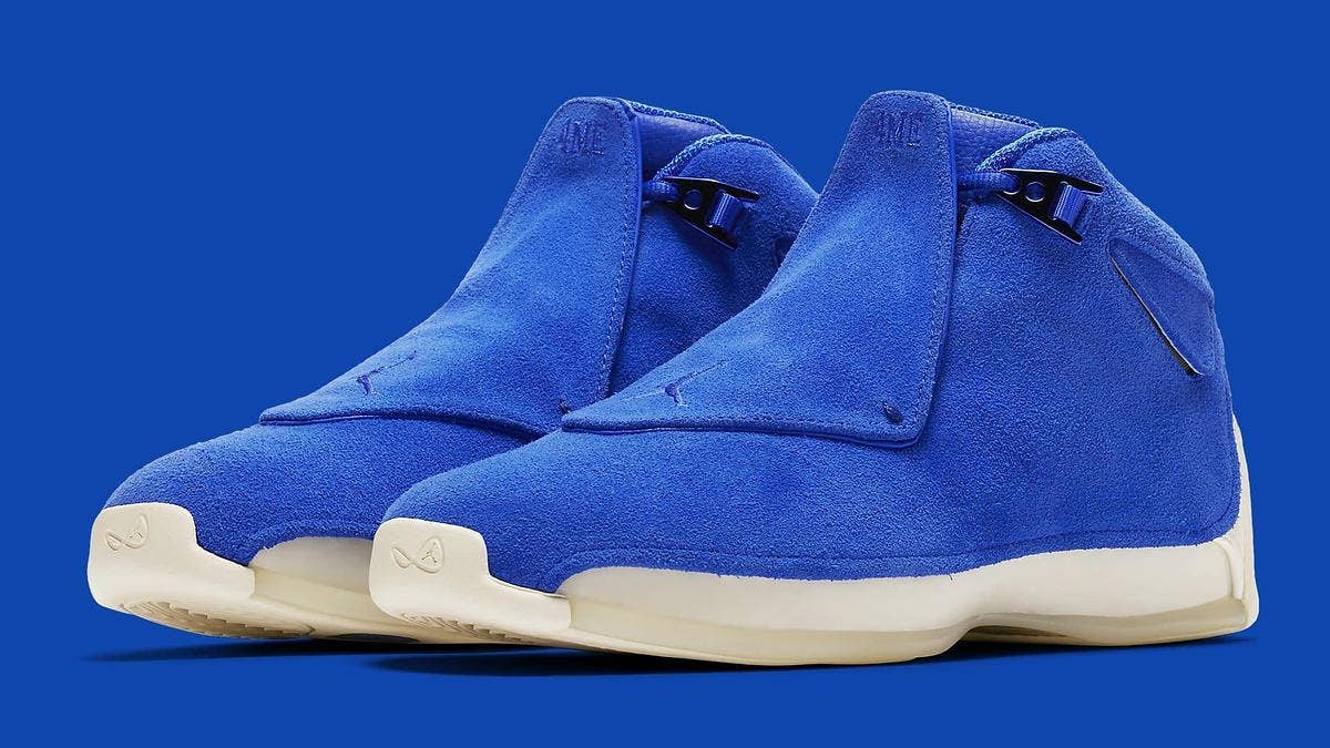 Releasing in three colorful options, the Air Jordan 18 will feature 'Racer Blue,' 'Yellow Ochre,' and 'Orange Campfire releasing on Sept. 15, 2018, at a retail price of $225. 