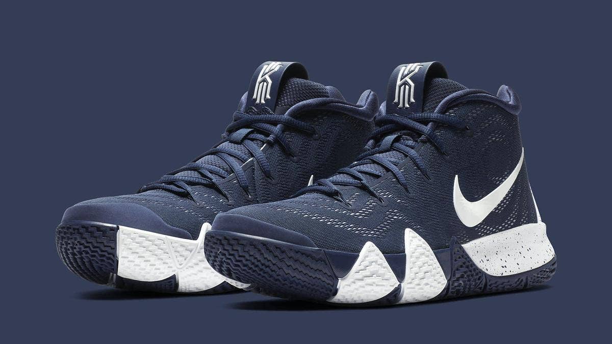 The fourth signature sneaker for Nike athlete Kyrie Irving has seen some flavorful releases as of late with the 'Uncle Drew' and 'Cereal Pack' but 'Navy/White' is up next. 