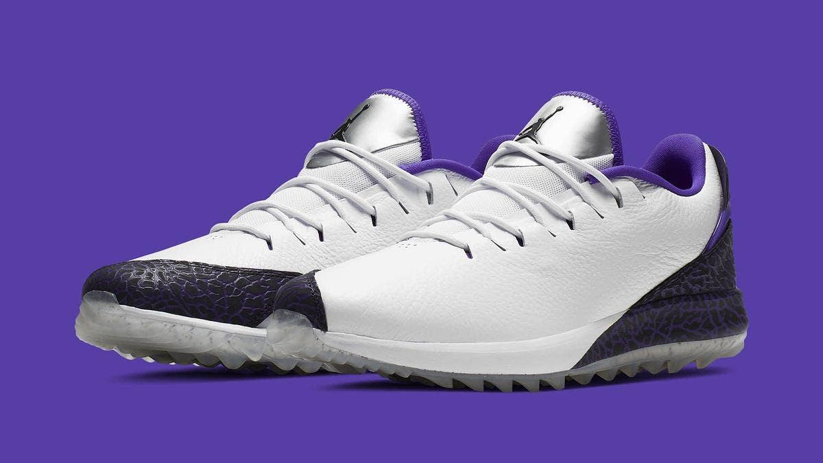 Jordan Brand has released a brand new colorway of its Jordan ADG golf shoe inspired by the 'Concord' Air Jordan 11. Check out official images here.