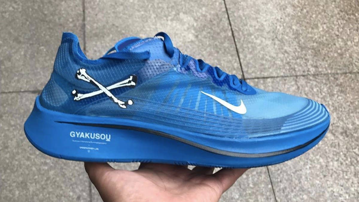 Images have surfaced of a previously unseen pair of the Zoom Fly SP. The navy blue colorway features branding hits that could potentially indicate it is an upcoming collaboration with Undercover Gyakusou.