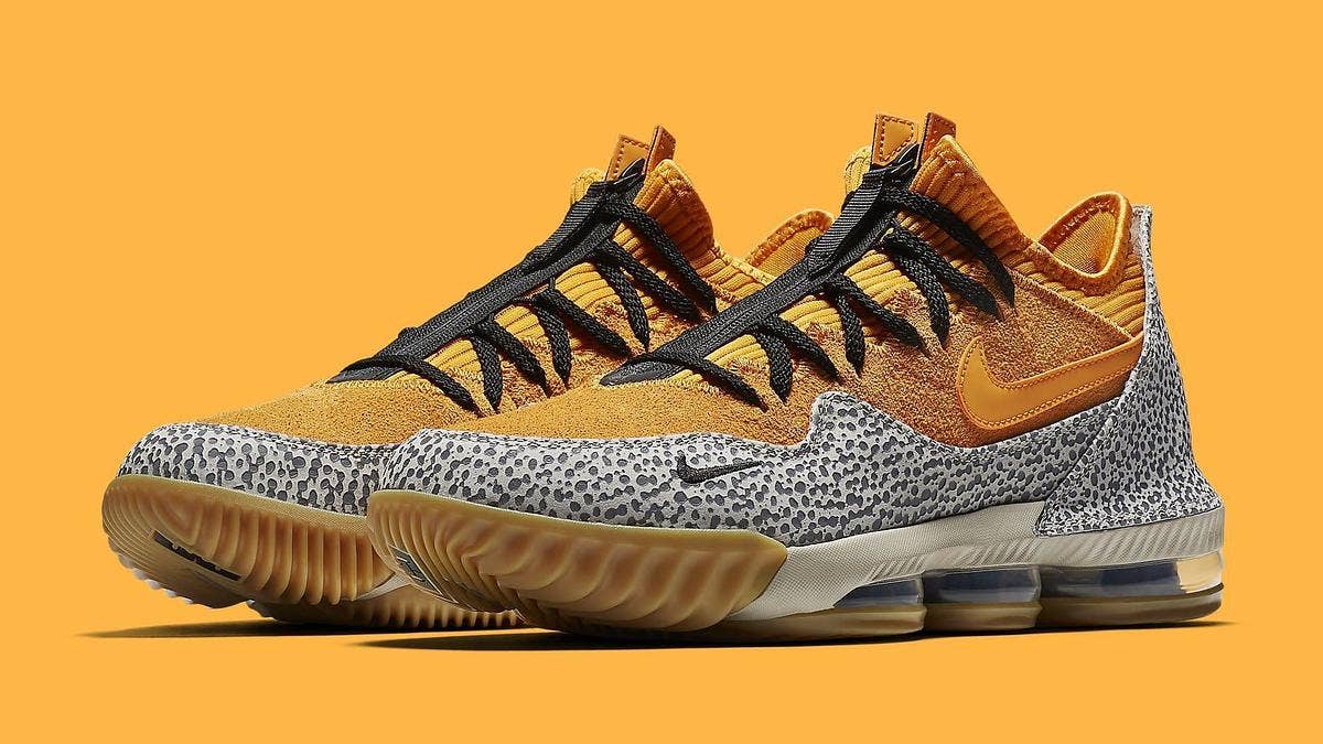 Images have surfaced of a 'Safari' Nike LeBron 16 Low inspired by Atmos' Air Max 1 collaboration from 2002. The pair could be the next #LeBronWatch release.