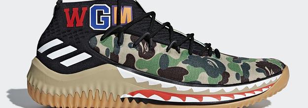 Adidas dame 4 clearance a bathing ape black