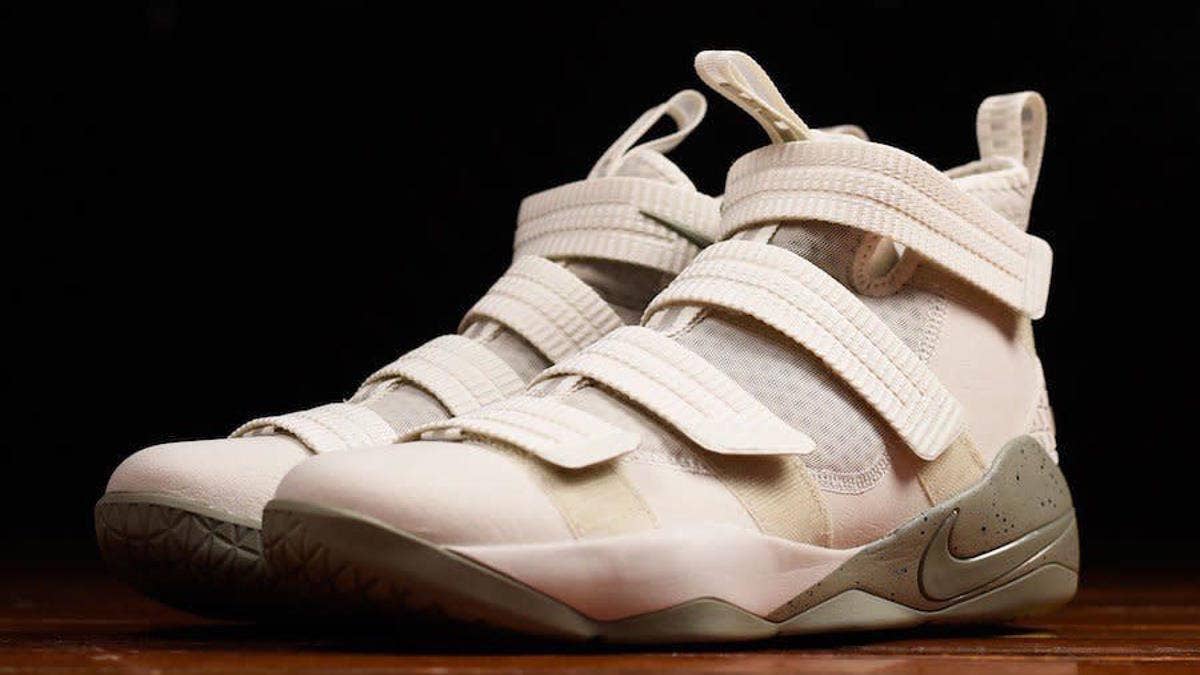 The 'Light Bone' Nike LeBron Soldier 11 is available now for $140.