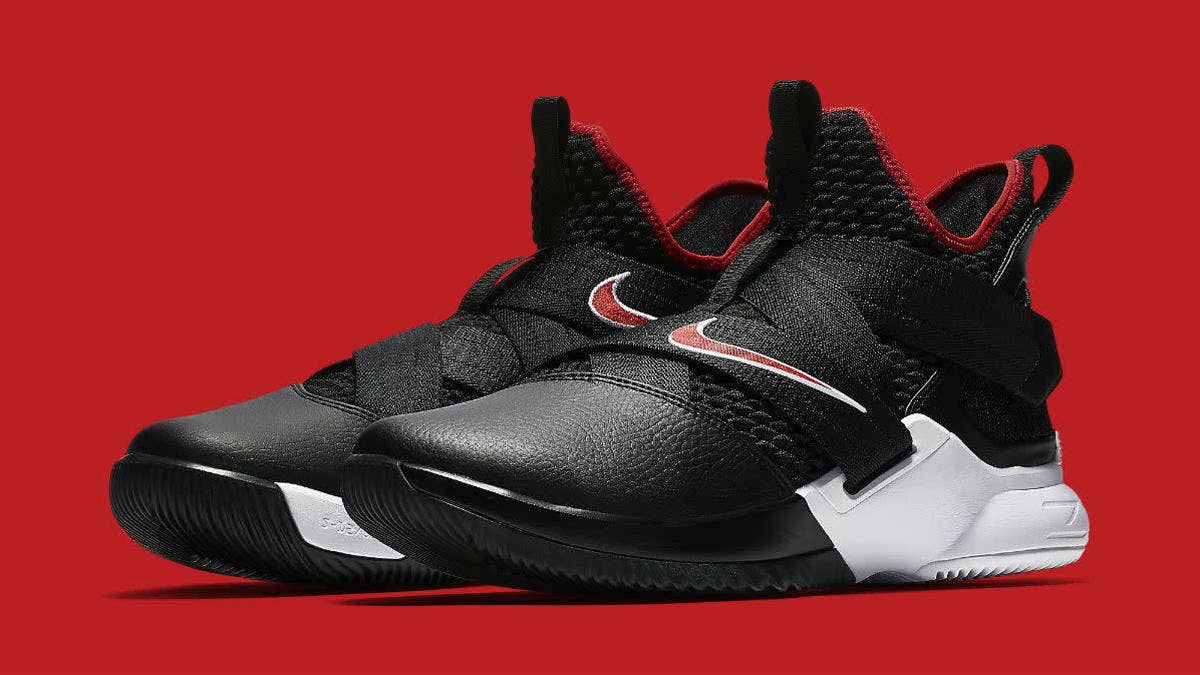 The 'Bred' Nike LeBron Soldier 12 will release on May 18, 2018 for 