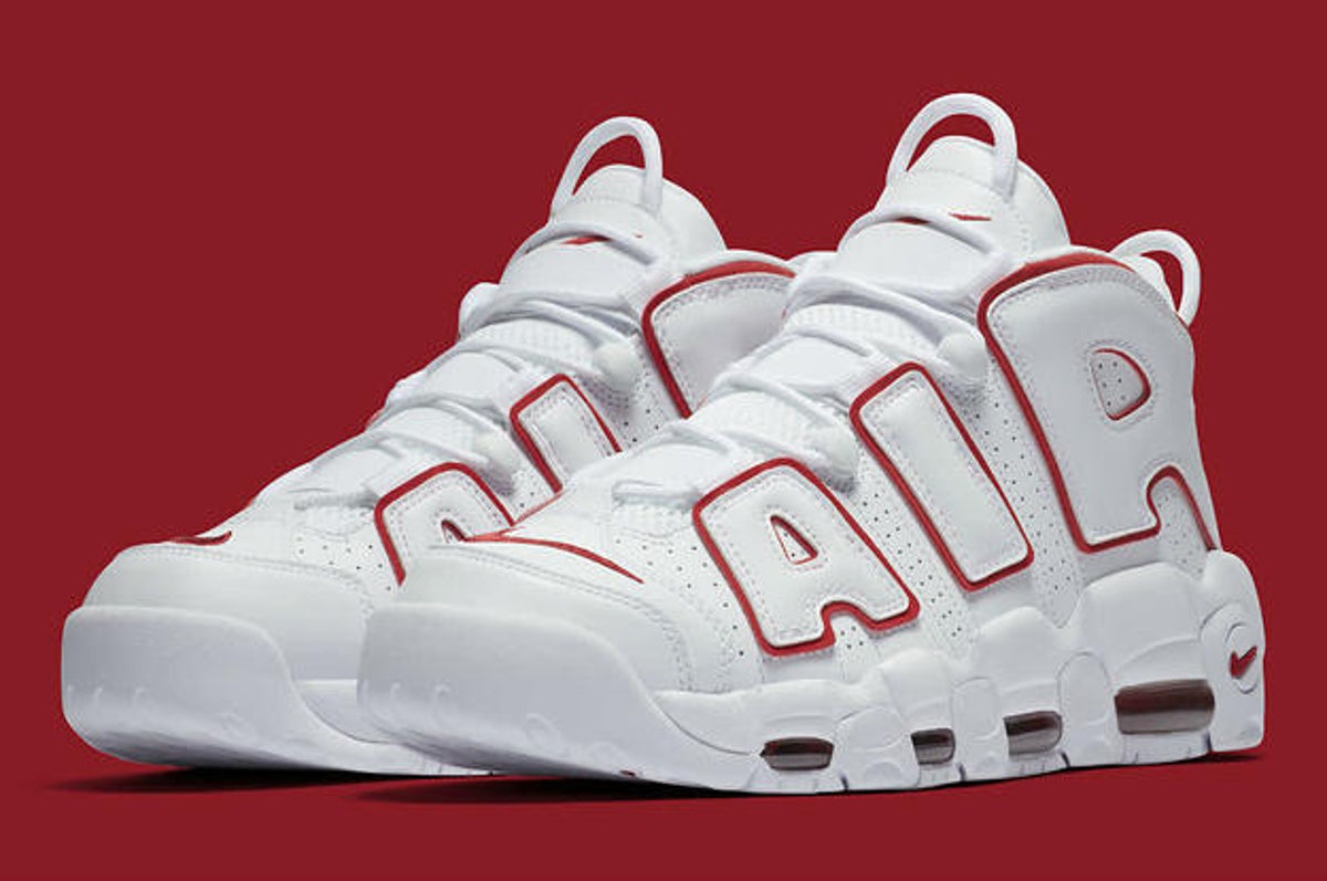 Air More Uptempo 'White and Varsity Red' Release Date. Nike SNKRS ID