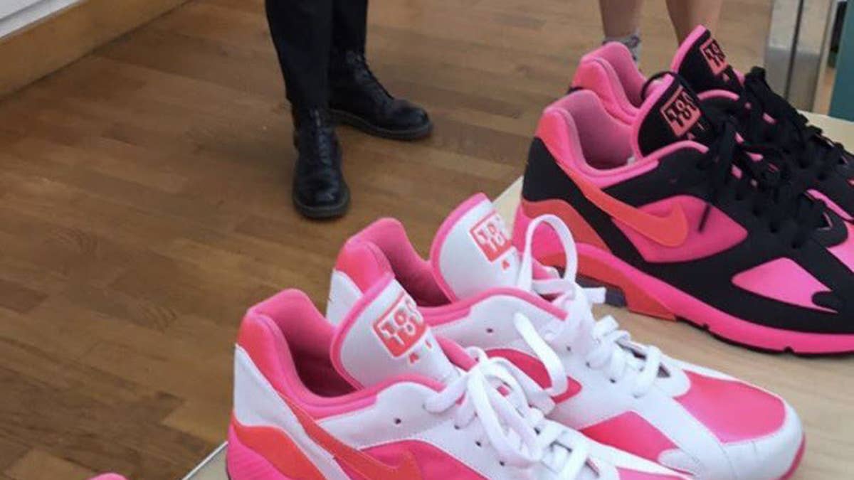CDG's pink Nike Air 180s continue the Japanese brand's long history of Nike collaborations.