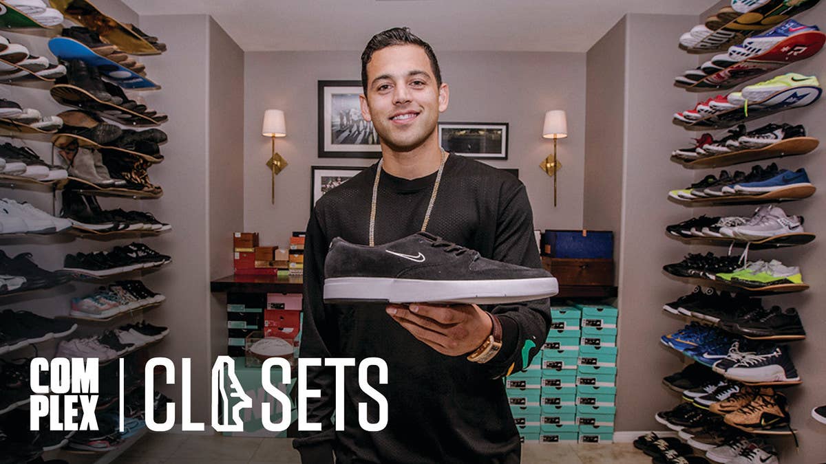 Professional Nike skateboarder Paul Rodriguez shows off sneaker collection on the latest episode of Complex Closets with Joe La Puma. 