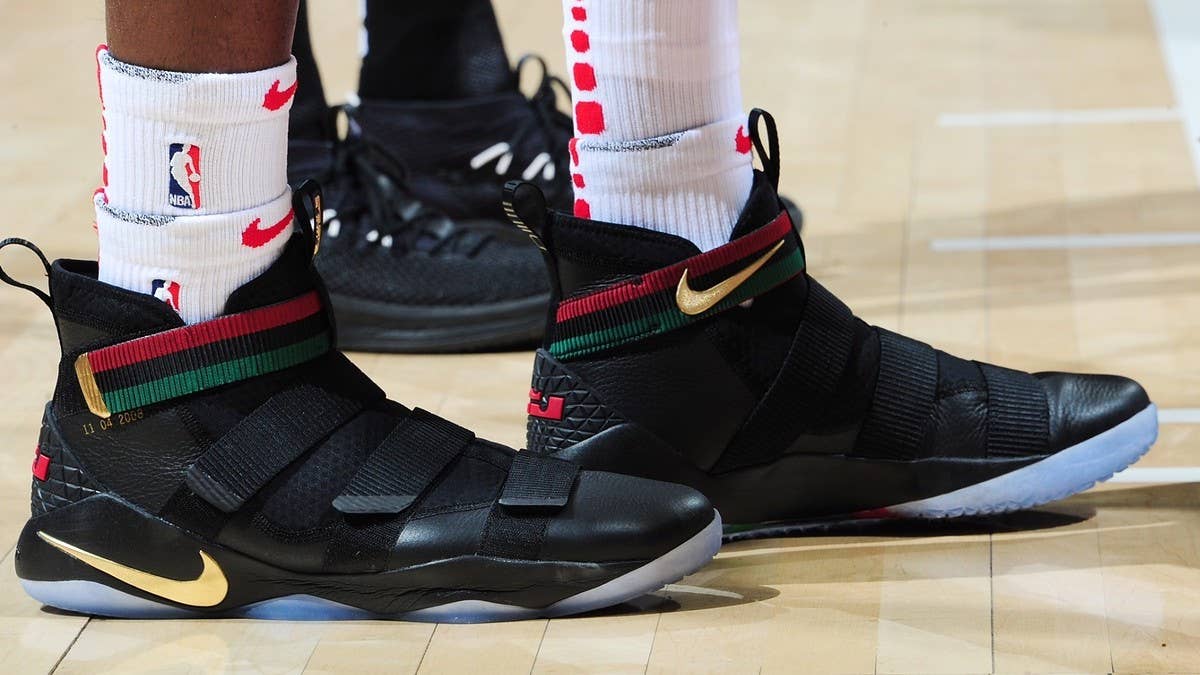 A special 'BHM' colorway of the Nike LeBron Soldier 11 was worn by various players around the NBA to commemorate the 2008 election of Barack Obama as the first black president of the United States. 