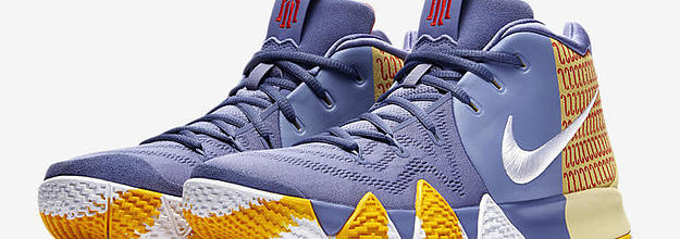 Kyrie 4 blue and clearance yellow